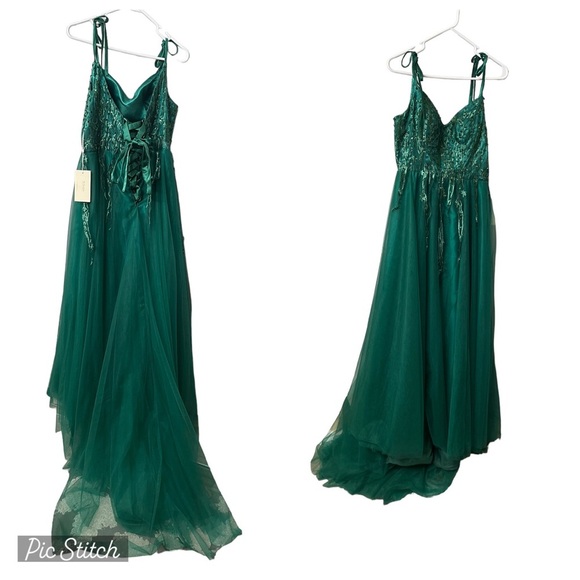 New!TS Countury Emerald green sequins dress size 16 - Picture 13 of 14